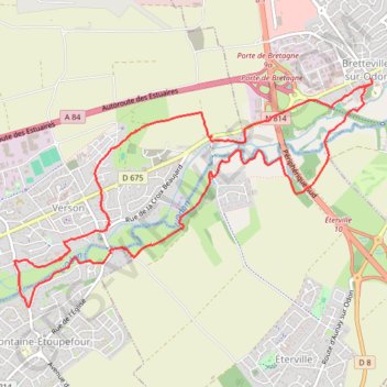 En suivant les Odons GPS track, route, trail