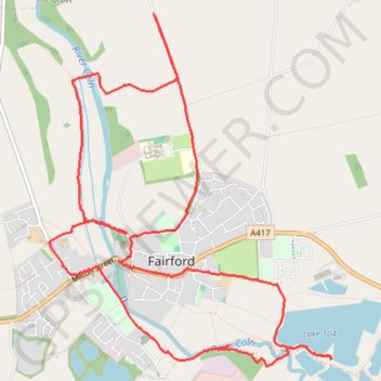 Fairford and Water Park GPS track, route, trail