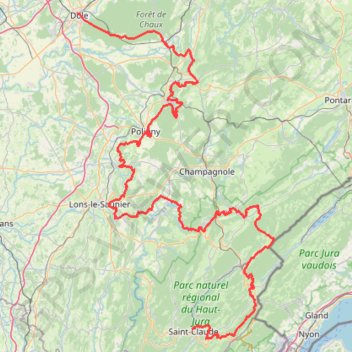 [Itinéraire] Echappée Jurassienne Pédestre GPS track, route, trail