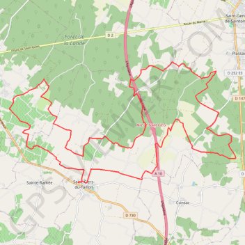 St Ciers du Taillon 35 kms GPS track, route, trail