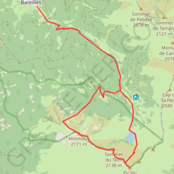 Pic de Montious, pic du Lion depuis Bareilles GPS track, route, trail