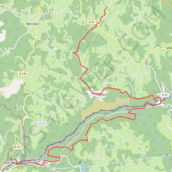 De Riouzal à Laval-de-Cère par LaMativie GPS track, route, trail