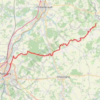 GR364 De Plein-Bois à Poitiers (Vienne) GPS track, route, trail