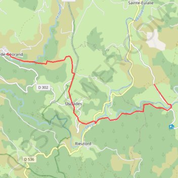 Liaison Sainte-Eulalie Le Cros de Georand GPS track, route, trail